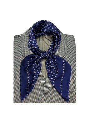 ✨Elegant Luxurious Silky Square Scarf Soft Blue Teardrop Paisley Foulard Hijab